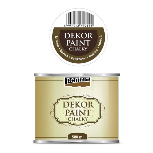 Křídová a dekorační barva PENTART 500 ml HNĚDÁ