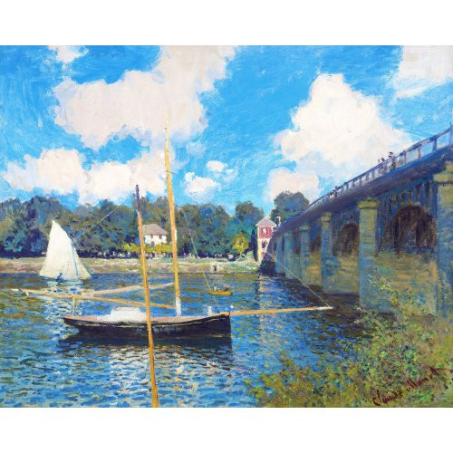 Vyšívání křížkové sada - Monet - Most v Argenteuil 32 x 40 cm