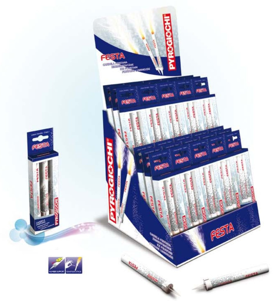 Fontána na dort stříbrná 3 ks Pyrogiochi