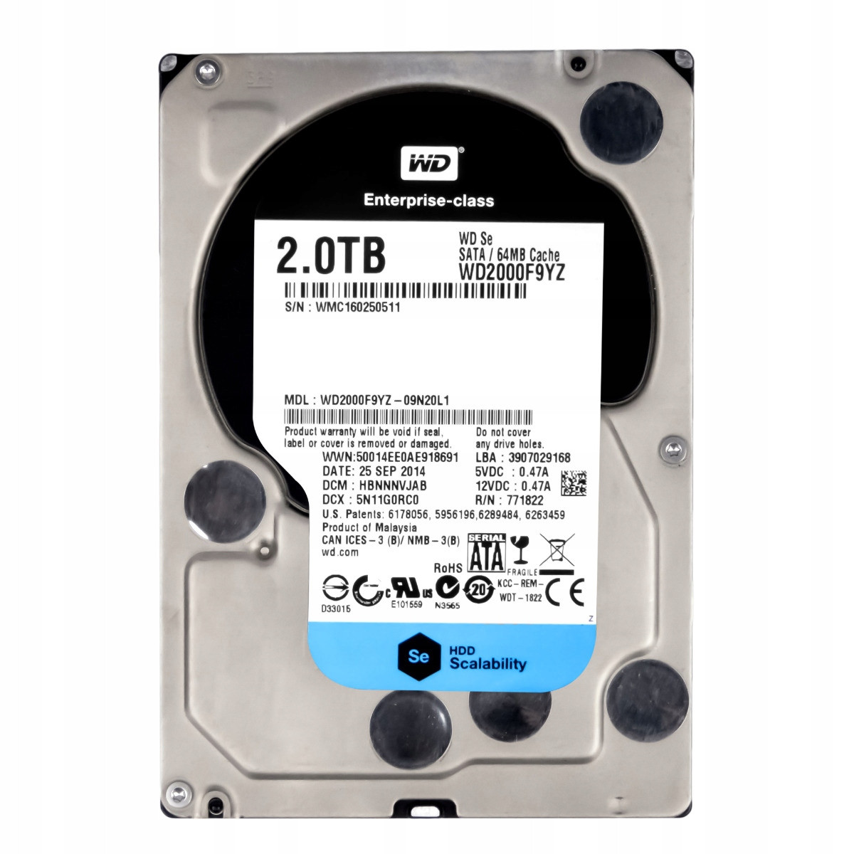 Wd Se 2TB 7,2K 64MB Sata III 3,5'' WD2000F9YZ