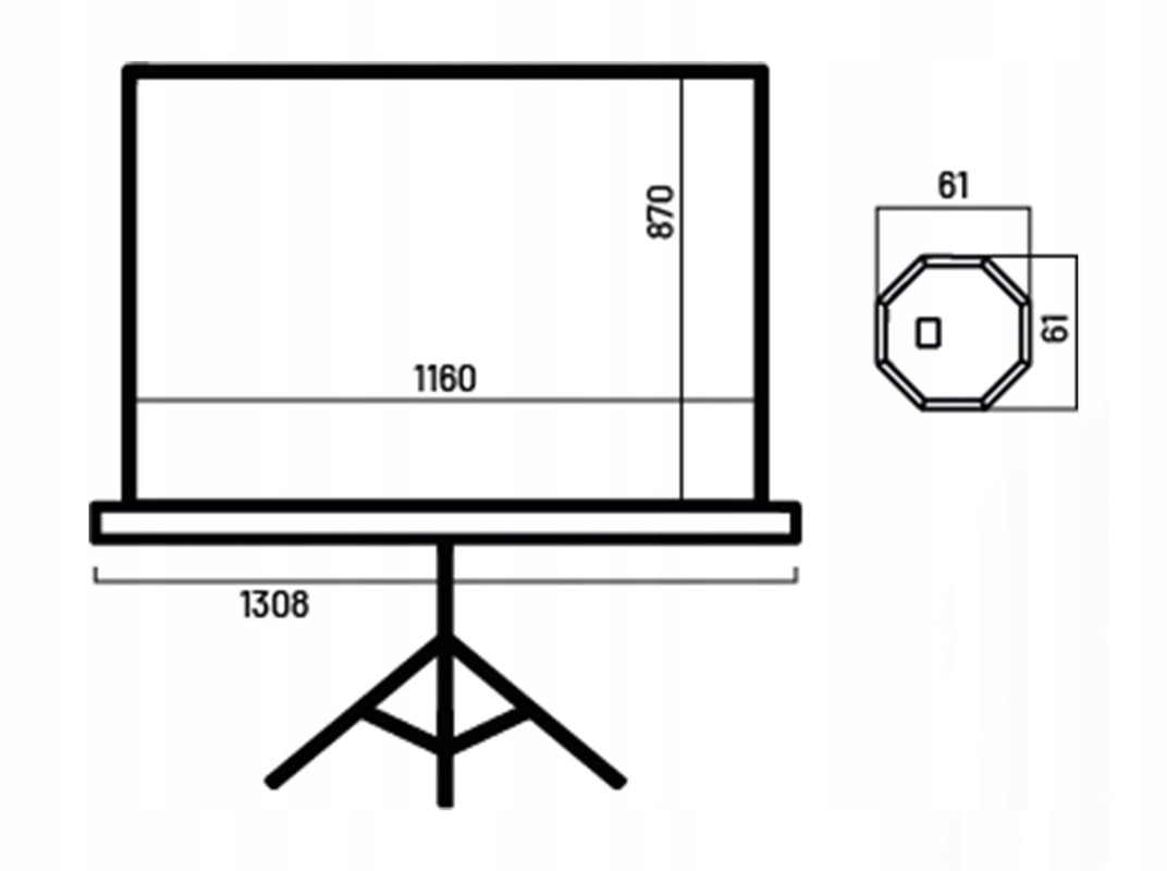 Projekční Plátno Na Stativu Projektoru Přenosné 87x116 cm 4:3 60