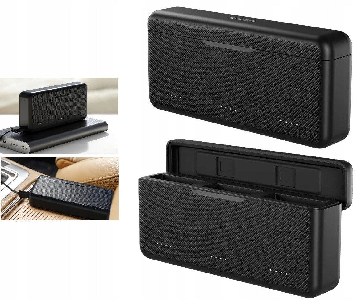 Usb Type-c Nabíječka na 3x Akumulátor Baterie pro Dji Action 5 Pro Telesin