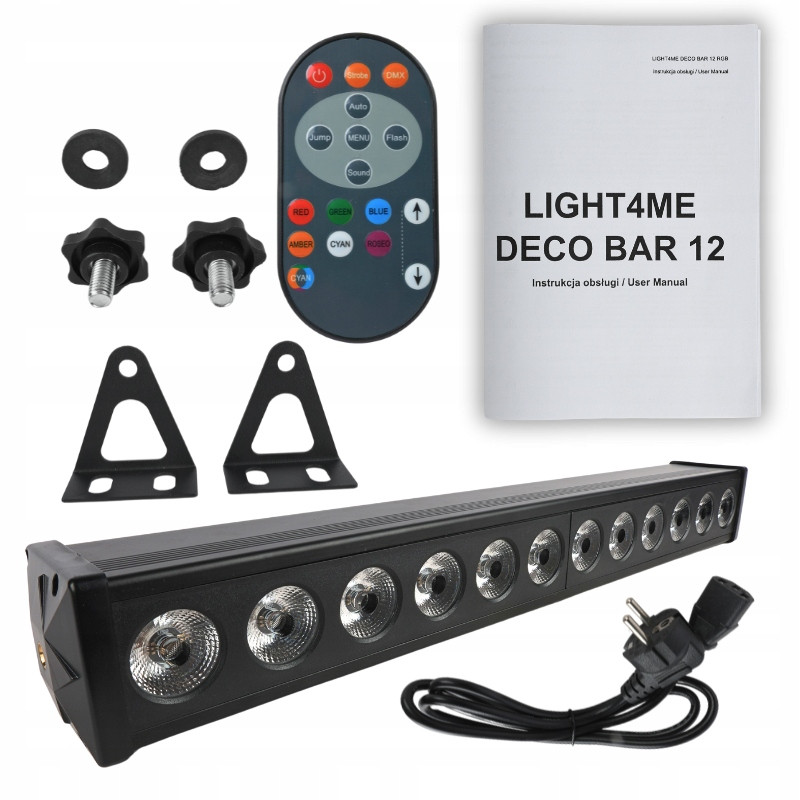 LIGHT4ME Deco Bar 12 Rgb Světelná Lišta Led Paprsek Dálkové Ovládání 12X3W