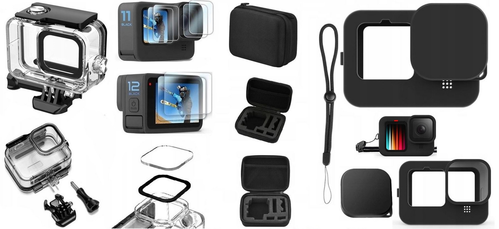 Waterproofcase Gopro Hero 13/12/11/10/9 Clear Sklo 6 Ks