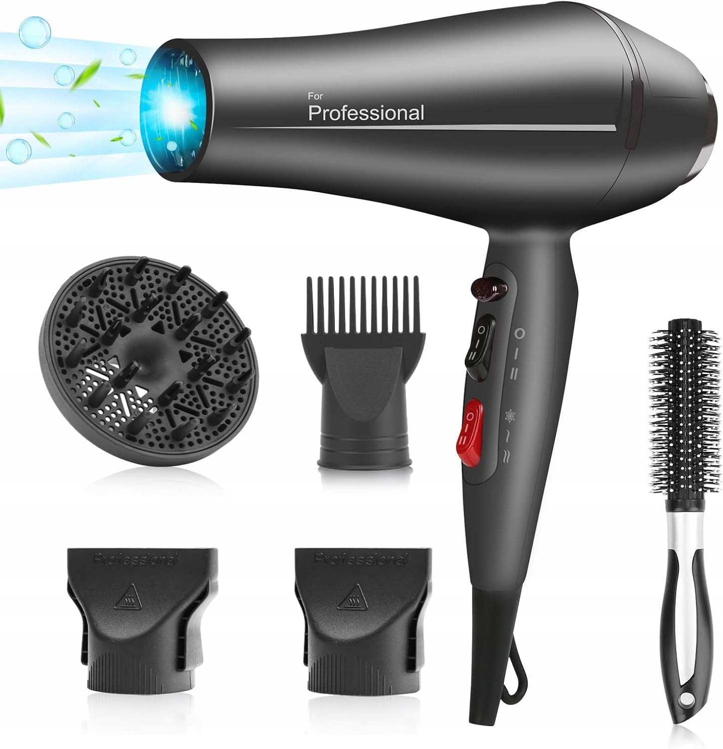 Fašin Vysoušeč vlasů profesionální IN11-B003 2400W s 5 doplňky