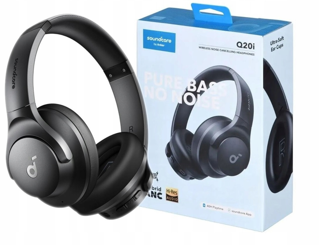 Bezdrátová Sluchátka Přes Uši Soundcore Q20I by Anker Černá Bluetooth