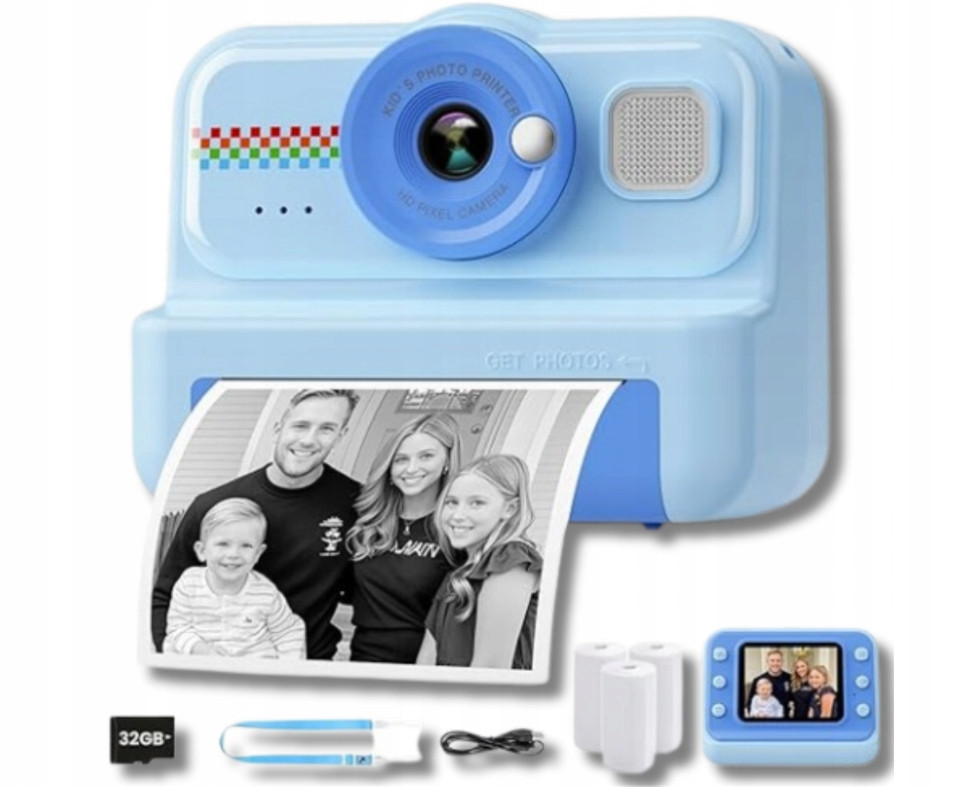 Instantní fotoaparát Termálního tisku pro děti Ala Instaks 32 Gb Nebe