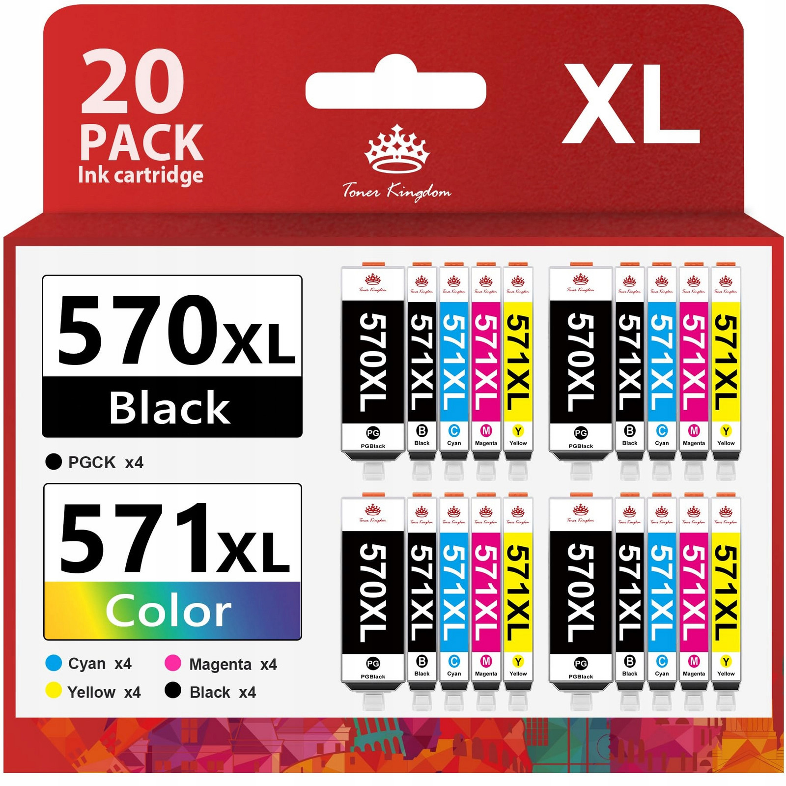 Canon PGI-570 CLI-571 XL Sada 20 náhradních inkoustů