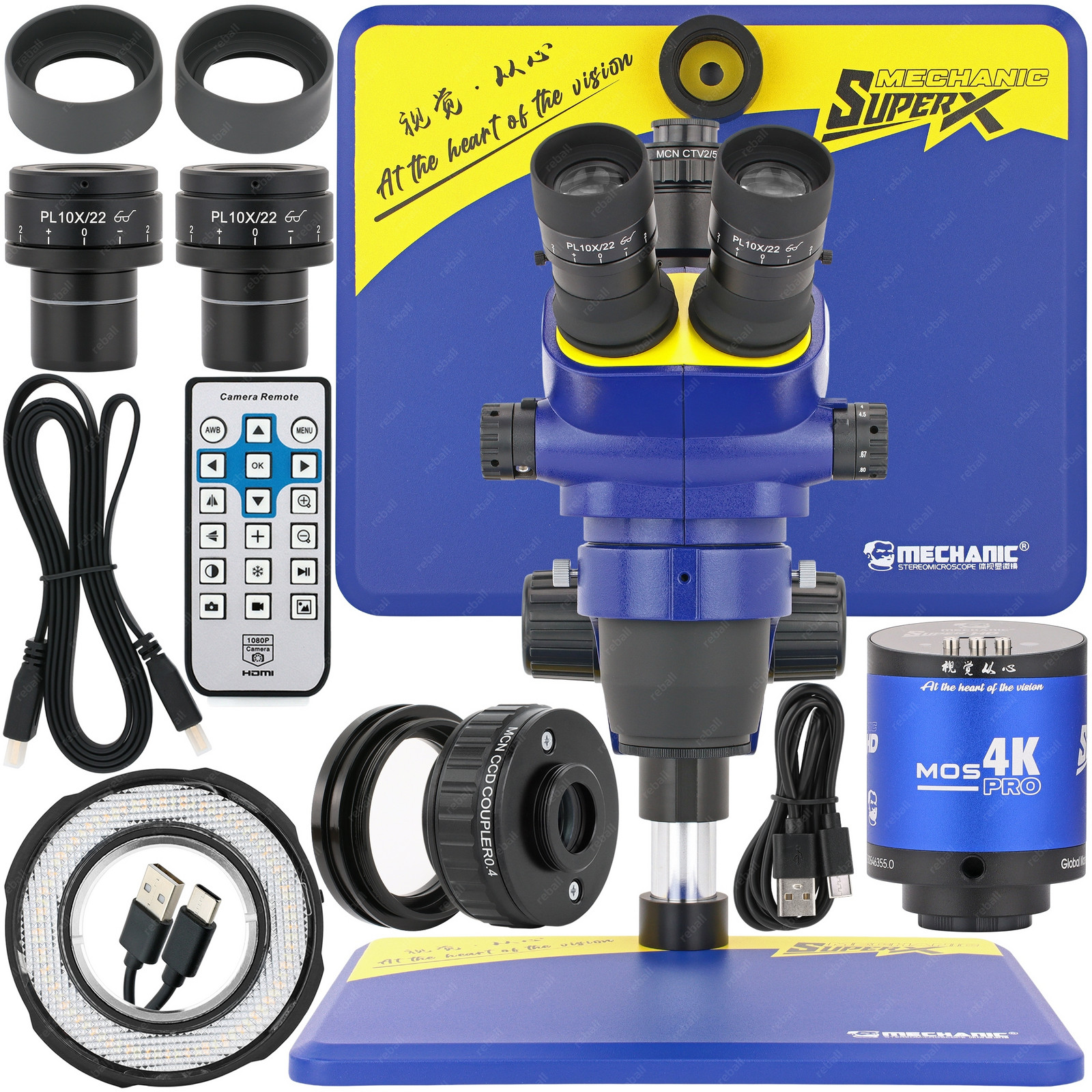 Stereoskopický Mikroskop Pro Elektroniku Mechanic X 6.7-45X+MOS 4K Pro