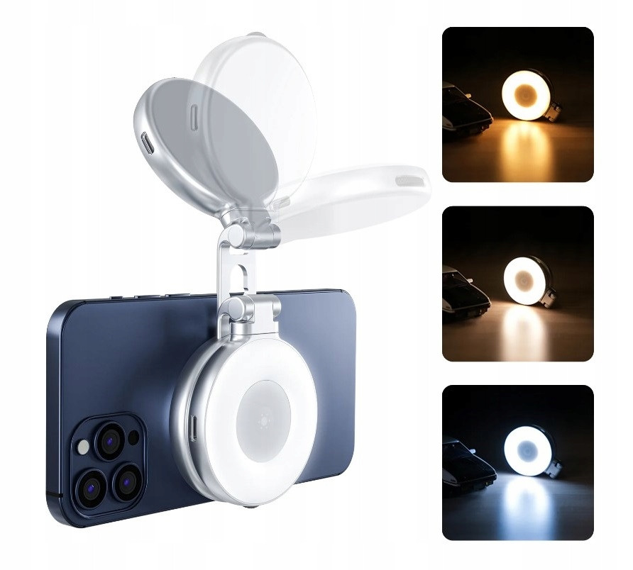 Svítilna Led Zrcátko na Magnet Telefon Smartphone Fotky Selfie Vlog Telesin