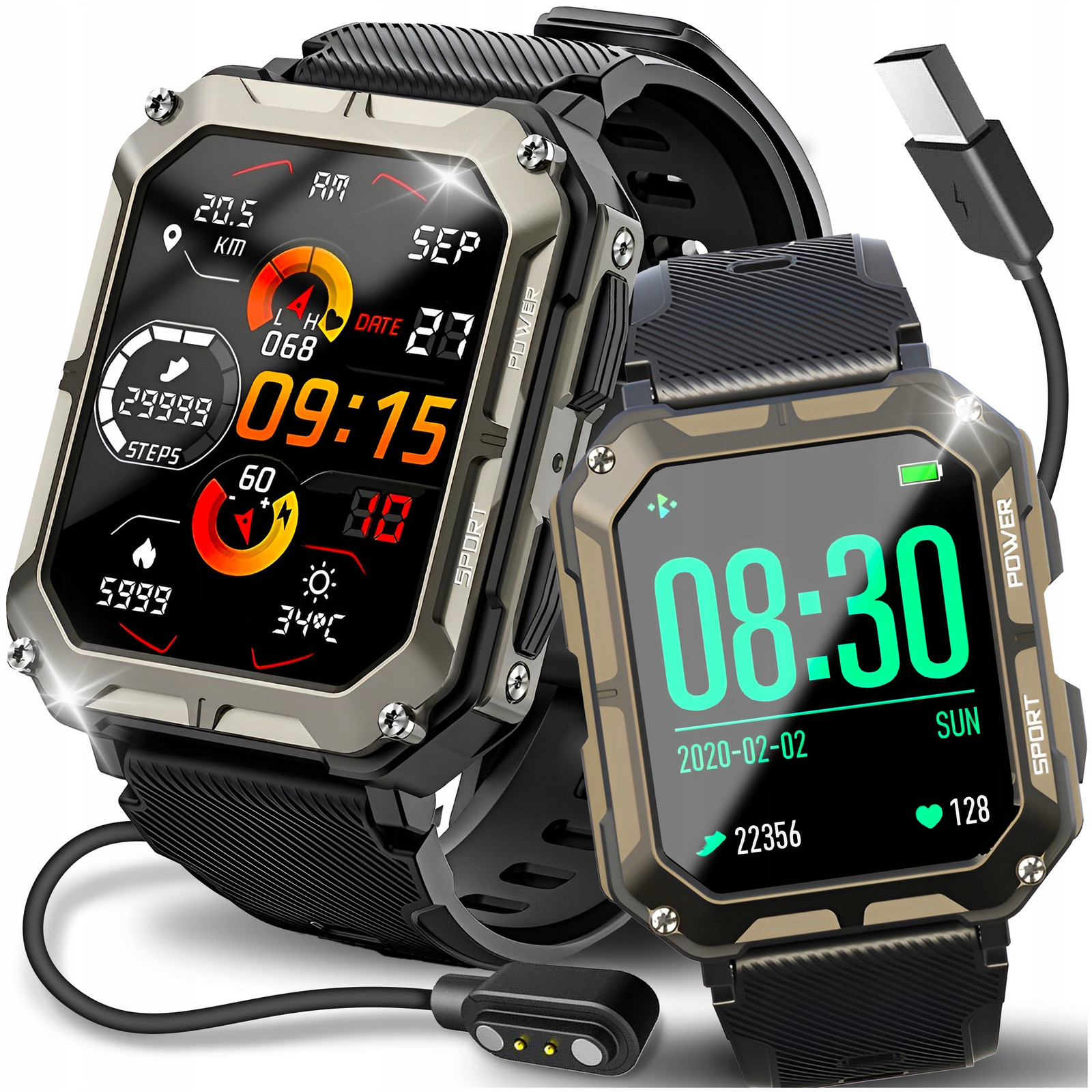 Hodinky Chytré Hodinky Pánské Pancéřové Voděodolné Hovory Polské Menu Sport