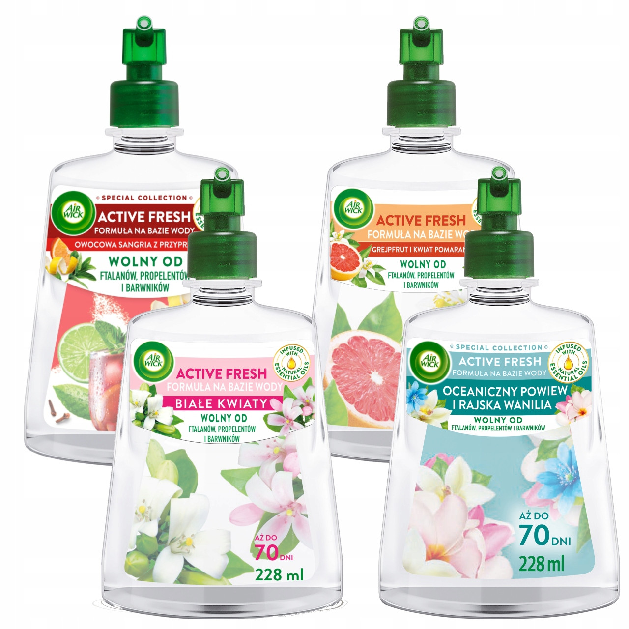 Air Wick Active Fresh MIX Sada Náplní Do Osvěžovače Vzduchu 4X 228 ML