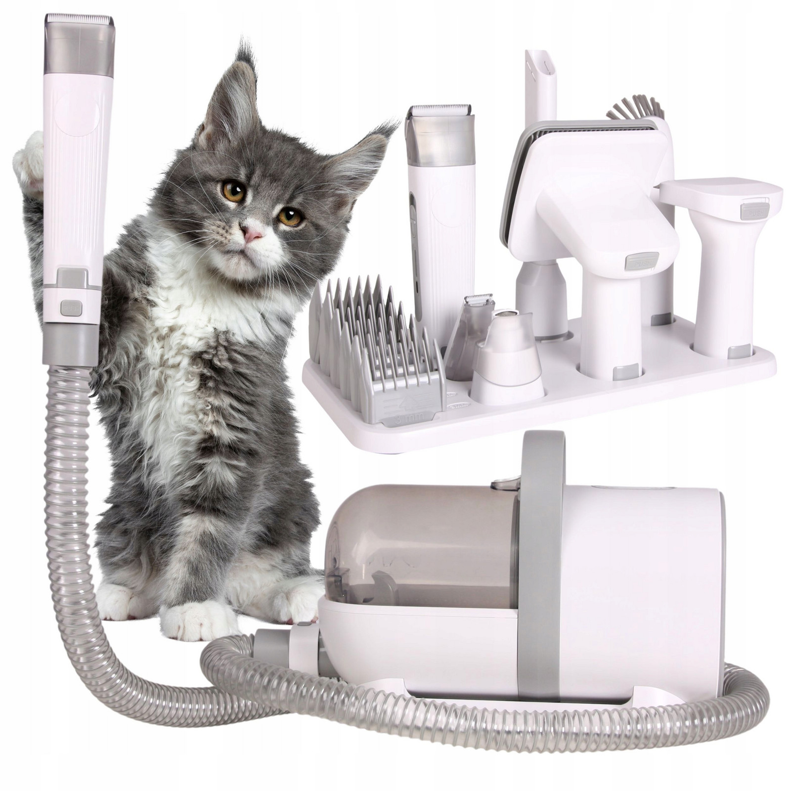 Sada pro péči o zvířata zastřihovač vysavač zastřihovač 8v1