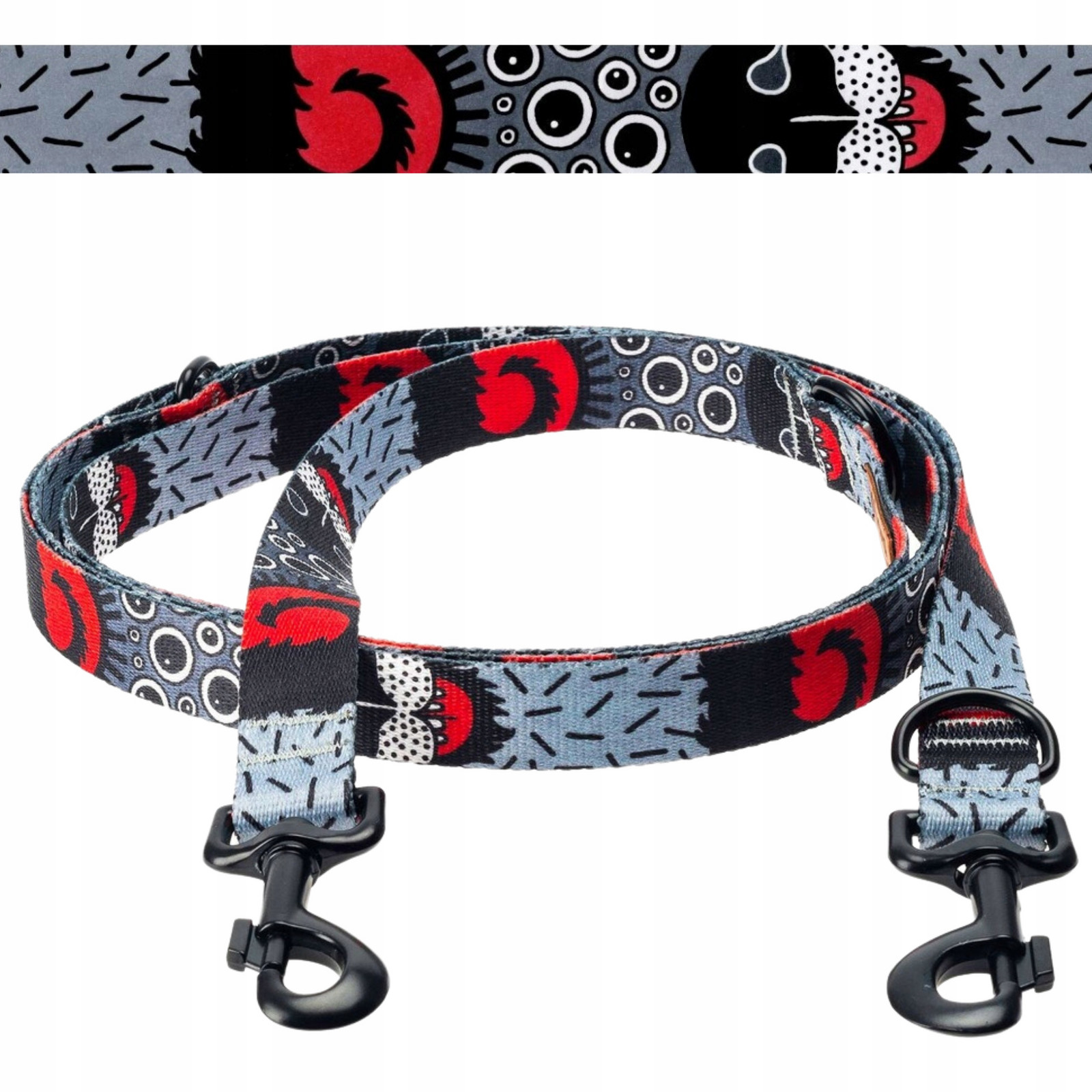 Vodítko Nastavitelný Městský pas 240 cm pro malého psa Ukory Příšery vzor
