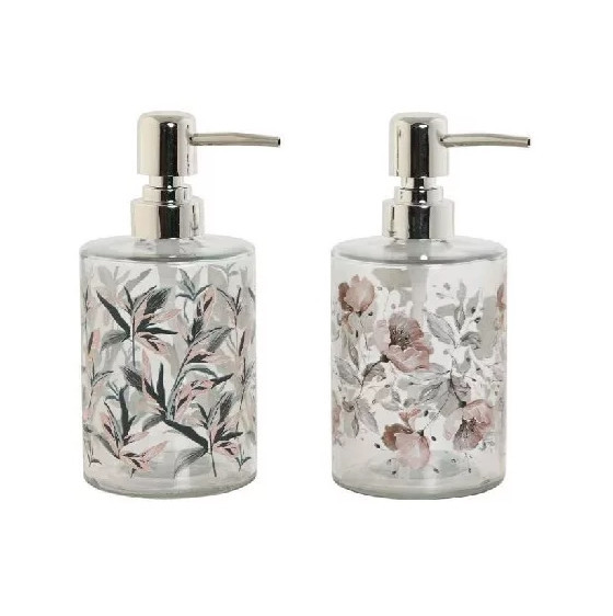 KOZÁČEK Dávkovač mýdla 400ml sklo NATURE, mix dekor