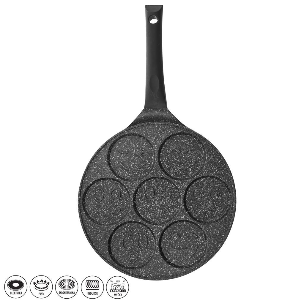 Pánev na lívance granit ¤26cm 7x smajlík  MEYERHOFF vč. indukce