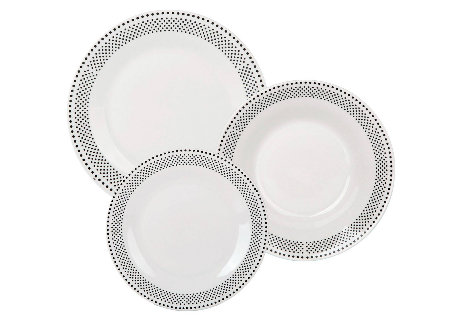 BELLA FIORE Jídelní sada porcelán 18ks  TEČKY