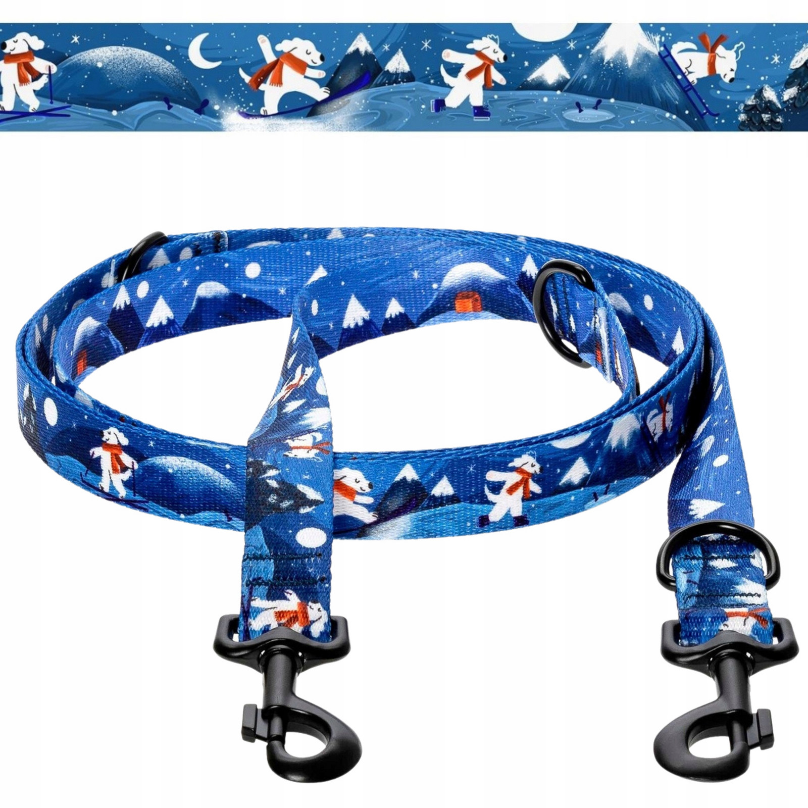 Vodítko Nastavitelné přes rameno 240 cm pro malého pejska Ukory Zima svátek