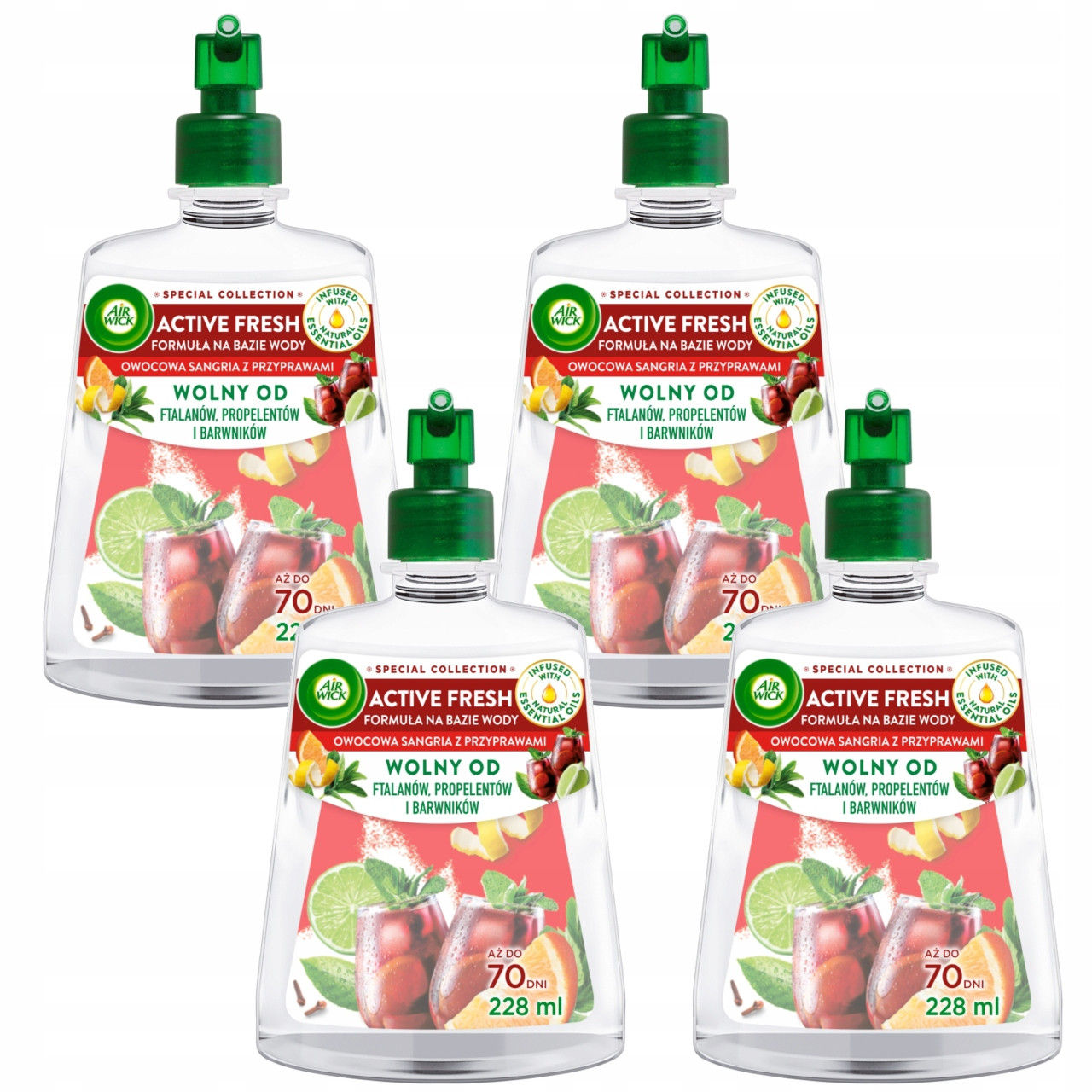 Air Wick Active Fresh Sada Náplní Do Osvěžovače Ovocná Sangria 4X228 ML