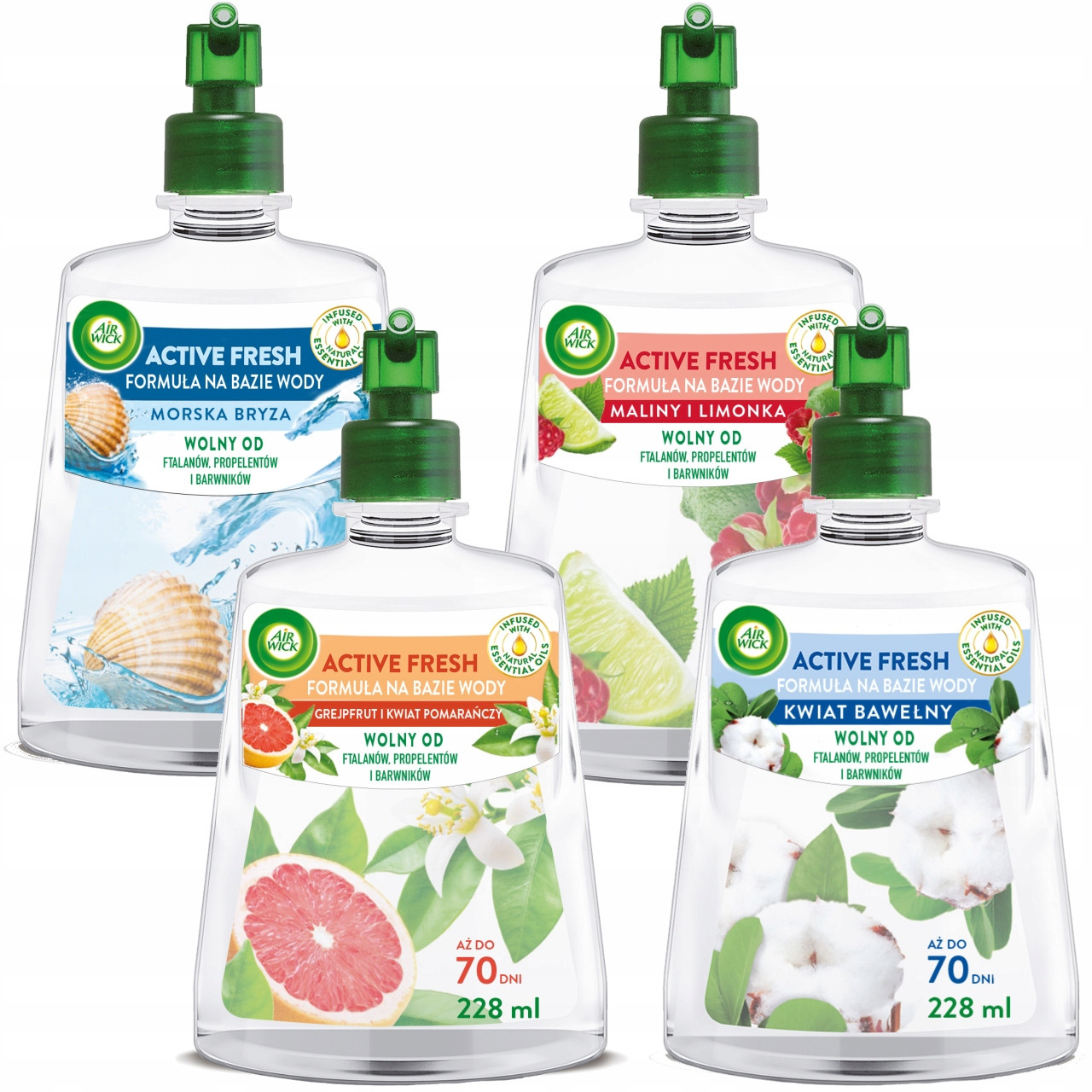 Air Wick Active Fresh Set MIX Náplní Do Osvěžovače Vzduchu 4X 228ML