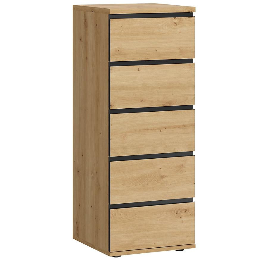 Komoda Naxos 5s dub artisan/dub artisan černá mat