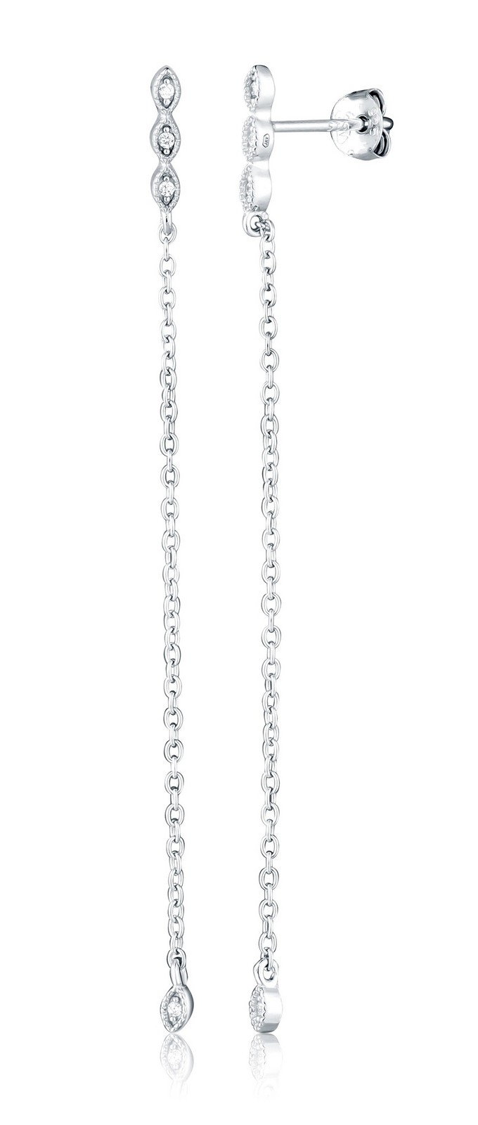 JVD Dlouhé stříbrné náušnice se zirkony SVLE2965X61BI00