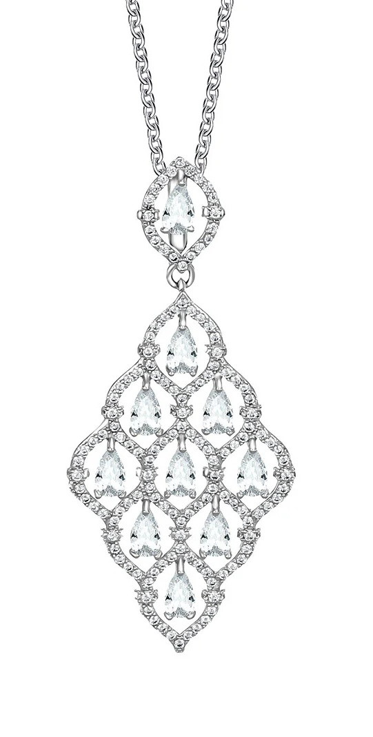 CRYSTalp Blyštivý dámský náhrdelník s čirými krystaly Virtuosa 32313.R