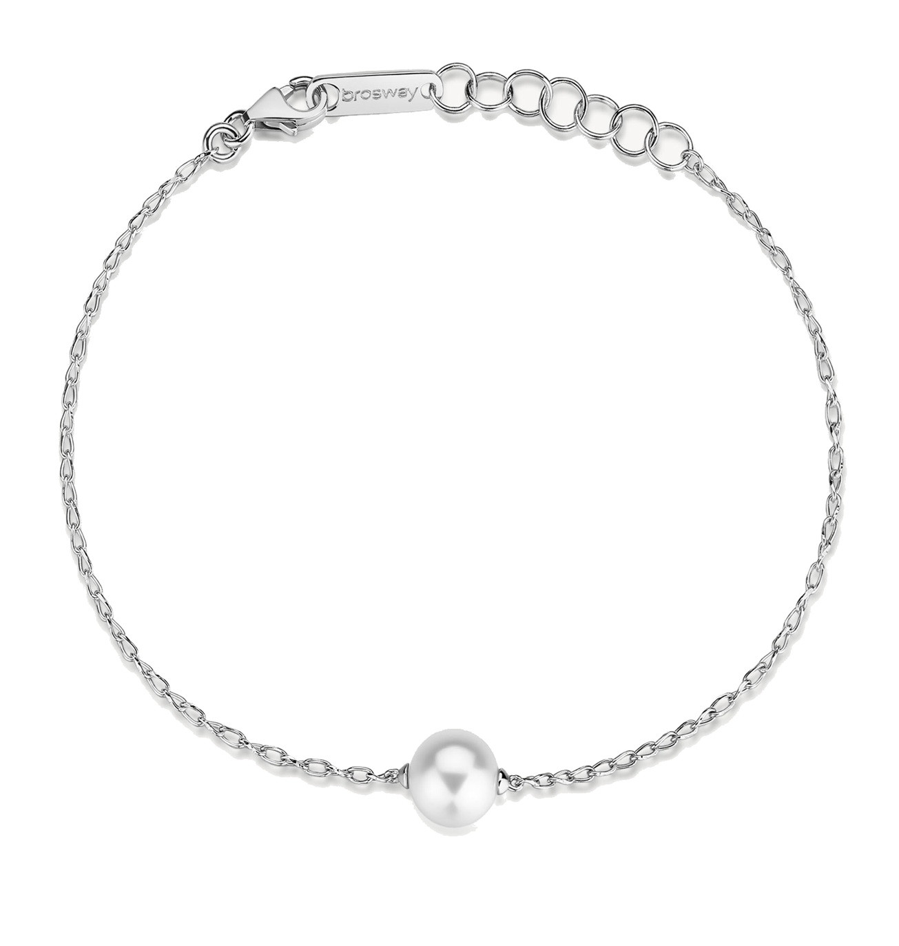 Brosway Stříbrný náramek s umělou perlou Infinite White Fancy FIW137