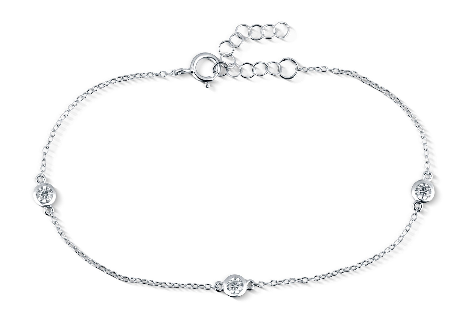 JVD Jemný stříbrný náramek se zirkony SVLB0334XK4BI18
