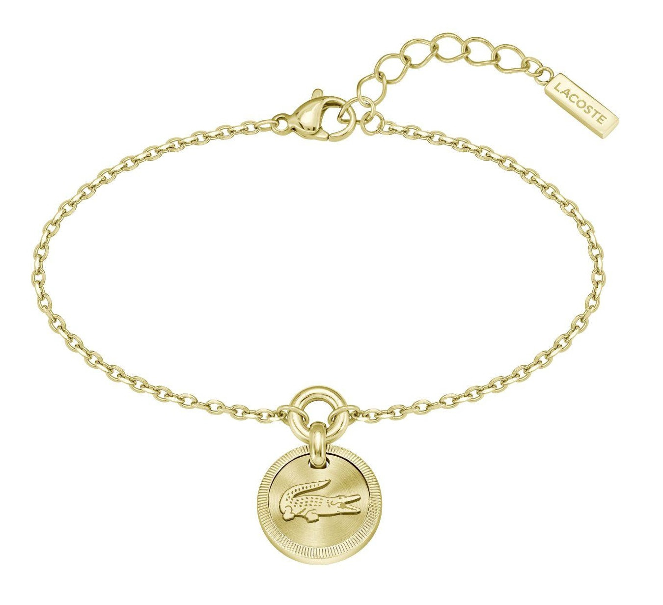 Lacoste Pozlacený ocelový náramek s krokodýlem Memento 2040423
