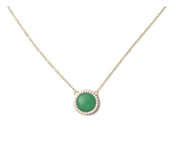 Daniel Wellington Krásný pozlacený náhrdelník s jadeitem a krystaly Audrey DW00401442