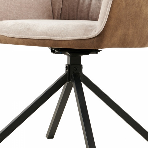 Jídelní židle hnědá béžový samet SINES Idea