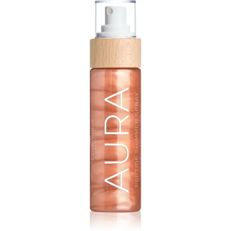 COCOSOLIS AURA Peptide Shimmer Spray hydratační sprej se třpytkami s vůní Raspberry 100 ml