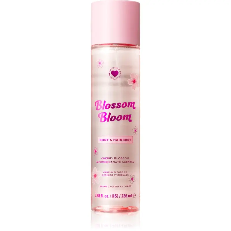 I Heart Revolution Blossom Bloom parfémovaný sprej na tělo a vlasy pro ženy odstín Cherry Blossom & Pomegranate 236 ml