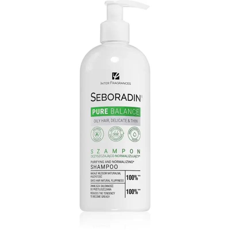 Seboradin Pure Balance čisticí šampon pro mastné, jemné a porézní vlasy 400 ml