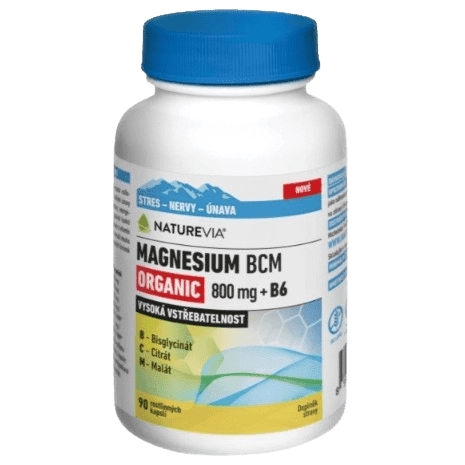 NatureVia Magnesium Organic BCM 800mg +B6 cps.90