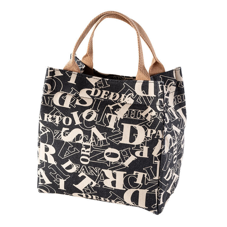 Svačinová taška se zipem černá 23 x 25 x 15 cm