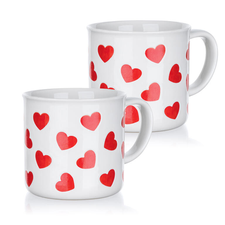 Sada keramických hrnků RED HEARTS 350 ml 2 ks