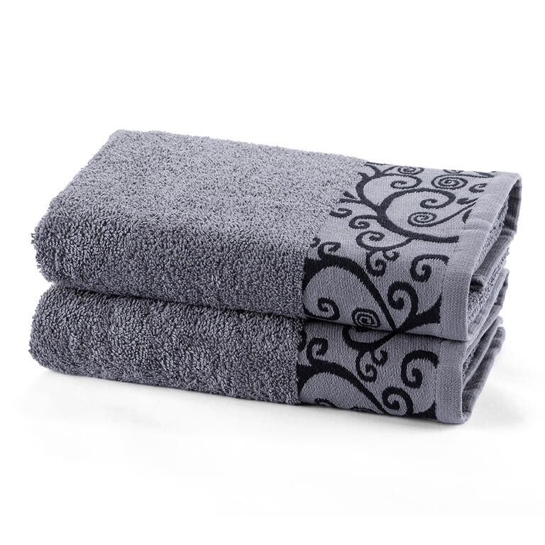 Sada 2 ks froté ručníků VENEZIA šedá 50 x 100 cm