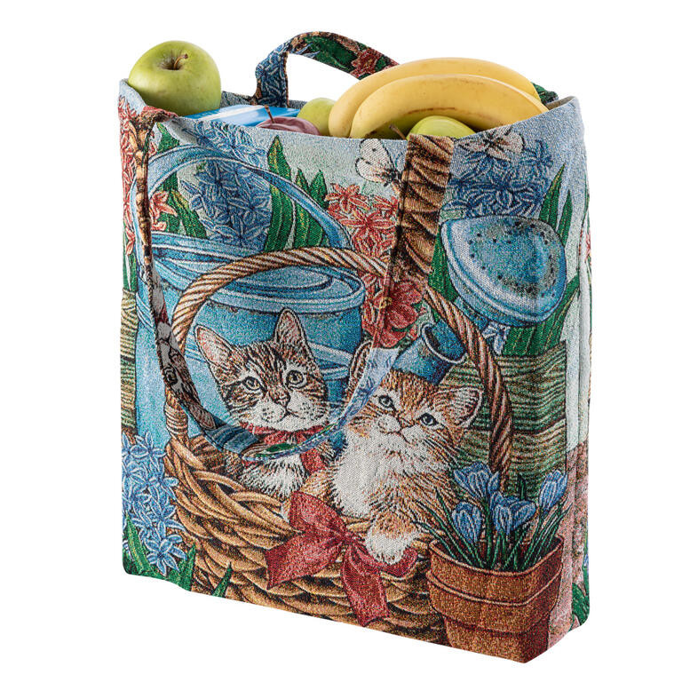 Textilní nákupní taška KOČKY V KOŠÍKU