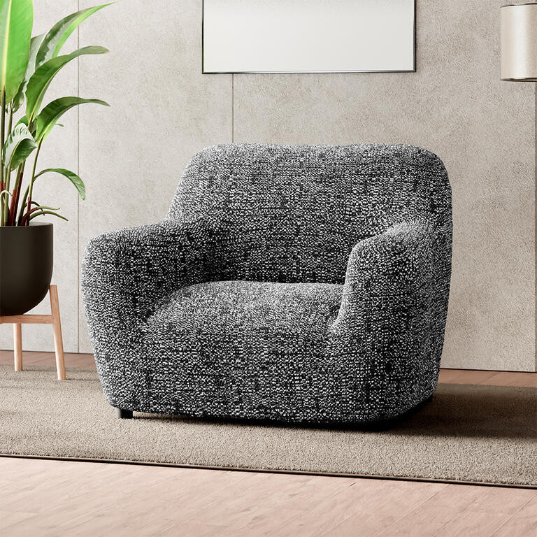 Bielastické potahy GLORIA šedá křeslo (š. 60 - 110 cm)