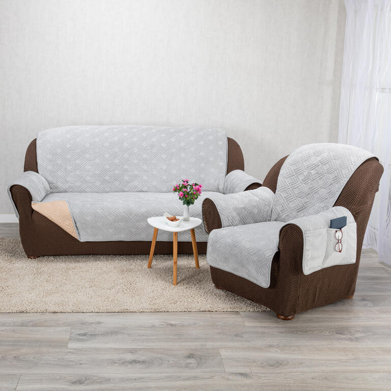 Přehozy s područkami CRYSTAL šedé