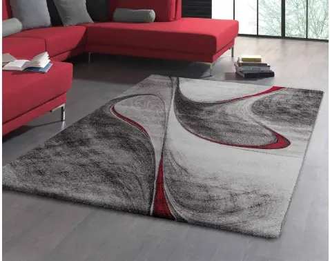 Koberec Brilliance 80x150 cm, červeno-šedé vlny
