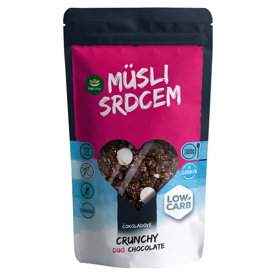 TOPNATUR Low carb müsli srdcem čokoládové 300 g