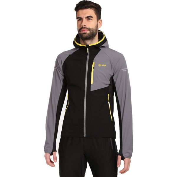 KILPI BALEO Pánská softshellová běžecká bunda, šedá, velikost