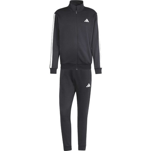 adidas SPORTSWEAR BASIC 3-STRIPES FLEECE Pánská tepláková souprava, černá, velikost