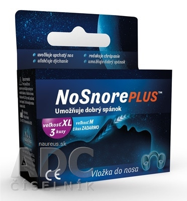 PLAST-MED NoSnorePLUS silikonová vložka do nosu: velikost XL 3 ks + velikost M 1 ks ZDARMA, 1x1 set 1 set