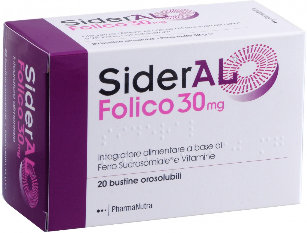 Pharmanutra S.p.A. Sideris Folic 30 mg sáčky 1x20 ks 20 ks