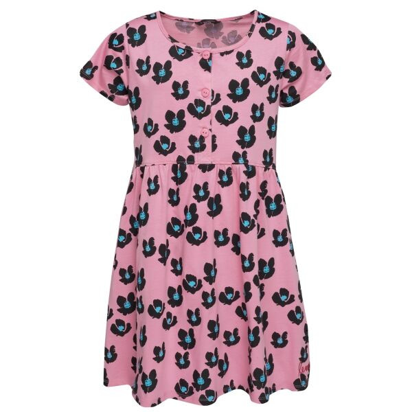 Lewro MIKAELA Dívčí šaty s krátkým rukávem, růžová, velikost