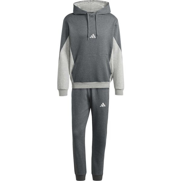 adidas SPORTSWEAR FLEECE COLORBLOCK TRACKSUIT Pánská tepláková souprava, tmavě šedá, velikost